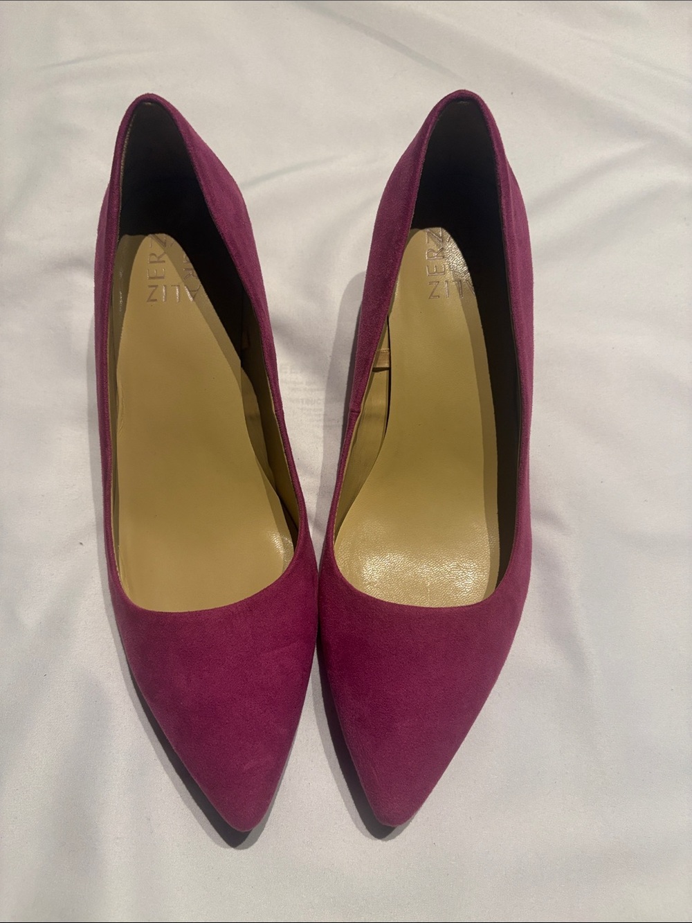 Naturalizer Fuchsia Suede Pointed Kitten Heels